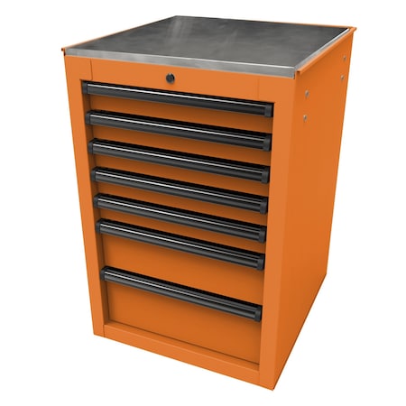 Homak 22in RS Pro 7-Drawer Side Cabinet - Orange OG08022070